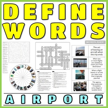 Preview of Defining Vocabulary Puzzles Games Flash Cards AIRPORT