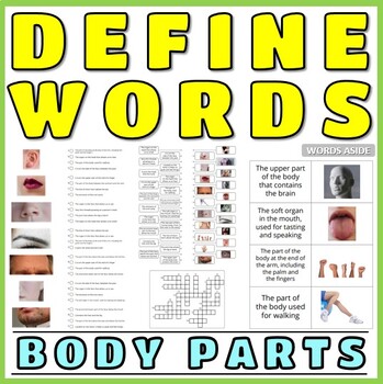 Preview of Defining Vocabulary Puzzles Games Flash Cards BODY PARTS