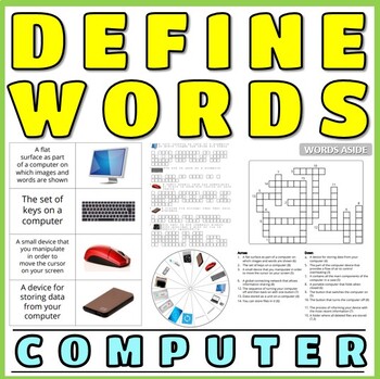 Preview of Defining Vocabulary Puzzles Games Flash Cards COMPUTER