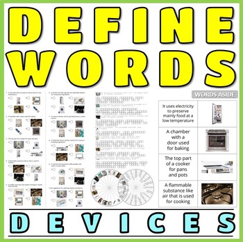 Preview of Defining Nouns Vocabulary Puzzles Flash Cards DEVICES