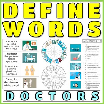 Preview of Defining Nouns Vocabulary Puzzles Flash Cards DOCTORS