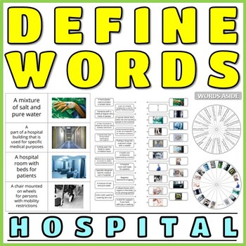 Preview of Definition Games Vocabulary Puzzles Flash Cards HOSPITAL