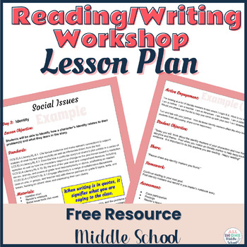 Preview of Reading & Writing Lesson Plan Template & Sample Lesson FREE