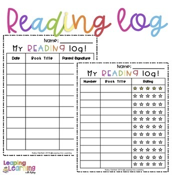 Reading Log Printable- FREEBIE! by Leaping into Learning with Kaley