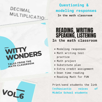 Preview of Reading/Writing/ Math Classroom- Witty Wonders (vol 6) - Decimal Multiplication