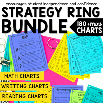Preview of Reading, Writing, & Math Strategy Rings Bundle