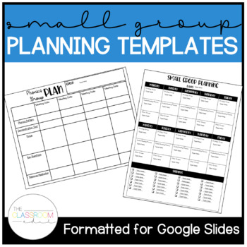 Preview of Reading/Writing Small Group Planning Templates