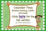 Reading, Writing and Calendar Craft October Freebie