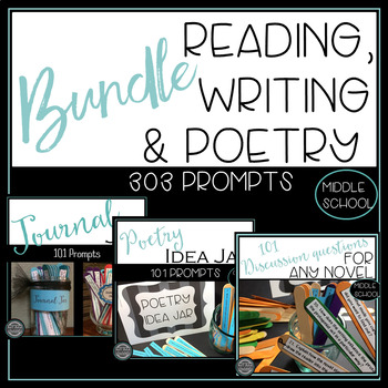 Preview of Reading, Writing, Poetry Prompts and Journal Warm Up Bell Ringer Activities