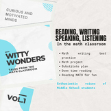 Reading/Writing/ in the Math Classroom- Witty Wonders (vol