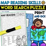 Reading a Map Geography Word Search Puzzle Maps and Globes