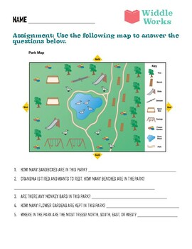 Preview of Reading a Map Worksheet - Simple and Fun!