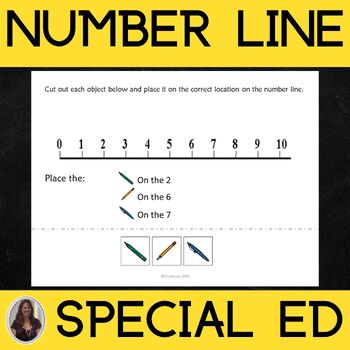 Preview of Number Line Practice Reading a Number Line to 10 for Special Education