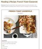 Reading a Recipe: French Toast Casserole (Google doc)