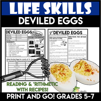 Preview of Reading a Recipe Life Skills Special Education Activity Functional Math Cooking