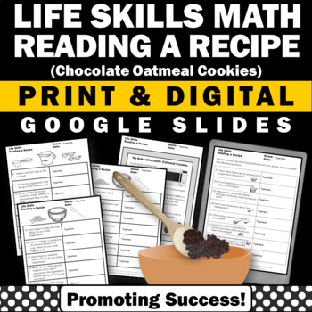 Preview of Cooking Measurement Activities Recipe Comprehension Family and Consumer Science