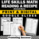 Special Education Life Skills Math Google SLIDES Recipe Co