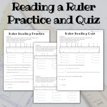 Preview of Reading a Ruler Practice and Quiz