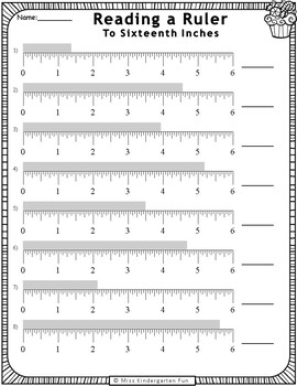 Reading a Ruler to Sixteenth inches | 3rd Grade by Miss Kindergarten Fun