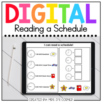 Preview of Reading a Schedule Digital Basics for Special Ed | Distance Learning