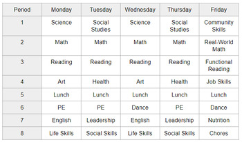 Preview of Reading a School Schedule Easel Assessment