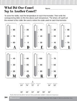 reading a thermometer worksheet