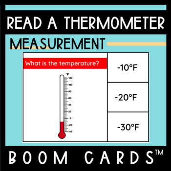 Preview of Reading a Thermometer | BOOM™ Cards | Measurement | Special Education 