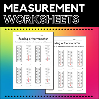 Preview of Reading a Thermometer - Fahrenheit and Celsius - Temperature Worksheets