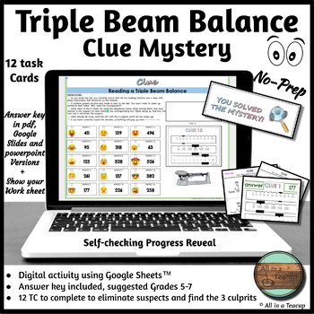 Preview of Reading a Triple Beam Balance Clue Mystery Digital Activity