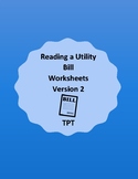 Reading a Utility Bill Worksheets Version 2