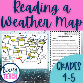 Preview of Reading a Weather Map - Upper Elementary Science Activity | EDITABLE
