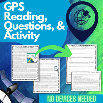 Preview of Reading about GPS + Questions and Activity (Works for Sub!) Geography