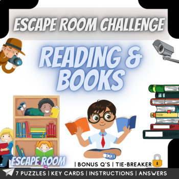 Preview of Reading and Books Escape Room Challenge