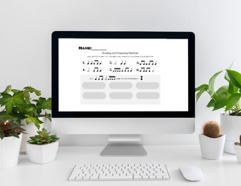 Preview of Reading and Composing Rhythms - Quarter Note, Eighth Note, Half Note, 16th Note