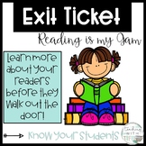 Reading and Library Exit Tickets