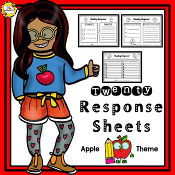 Preview of Reading Response Worksheets for Reading Workshop (Apple Theme)