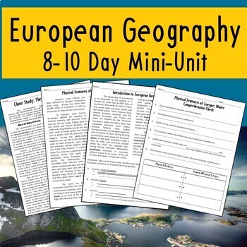 Preview of European Geography Mini-Unit  CCSS Aligned