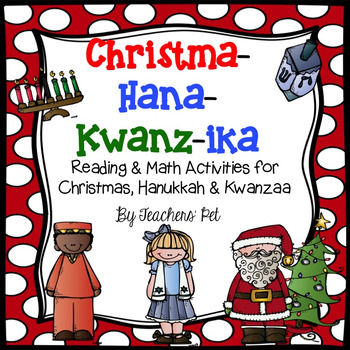 Preview of Reading and Math Activities for Christmas, Hanukkah and Kwanzaa