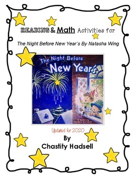 Preview of Reading and Math Activities for The Night Before New Year's by Natasha Wing