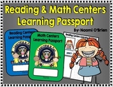 Reading and Math Centers Learning Passport!