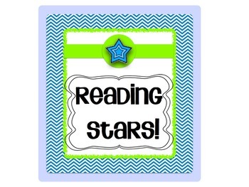 Reading and Math Data Bulletin Board - Blue Chevron with Lime {Editable}