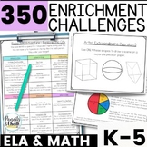 Reading and Math Enrichment Activities for Early Finishers & Gifted Students K-5