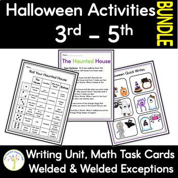 Preview of Reading and Math for Upper Elementary HalloweenBUNDLE