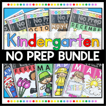 Preview of Kindergarten Math and Literacy Centers Worksheets Activities for April Spring