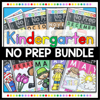 Preview of Kindergarten Math Literacy Centers Worksheets Activities Summer Back to School