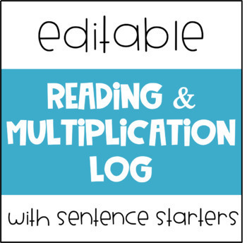 Preview of Reading and Multiplication Log Editable