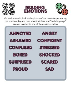 Preview of Reading and Responding to Emotions
