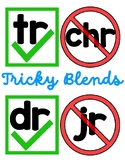 Reading and Spelling Consonant Blends Poster- Tricky TR and DR