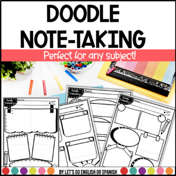 Preview of Reading and Summarizing Doddle Note Taking Graphic Organizer Any Subject