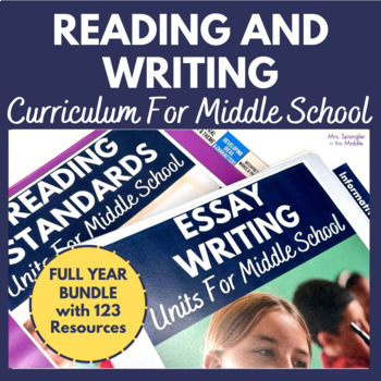 Preview of Reading and Writing Curriculum for Middle School - Printable and Digital